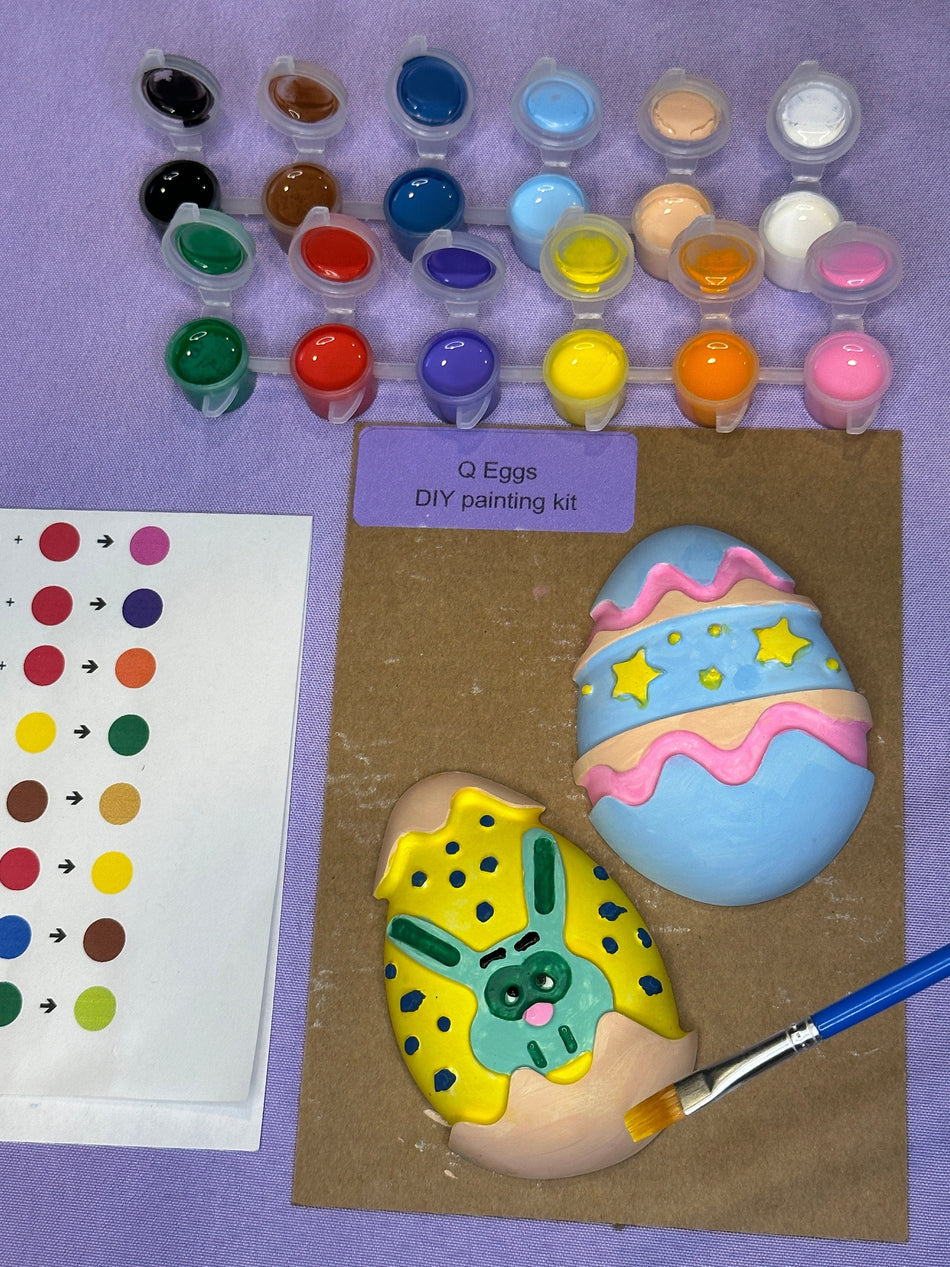 Easter eggs plaster DIY painting kit, fun Easter gifts for kids, egg painting craft at home