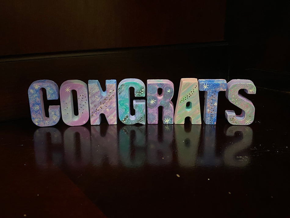 Magnet letters DIY gifts, CONGRATS painting craft kit, meaningful handmade gifts for Wedding, Graduation, Wedding, New Baby, New Job